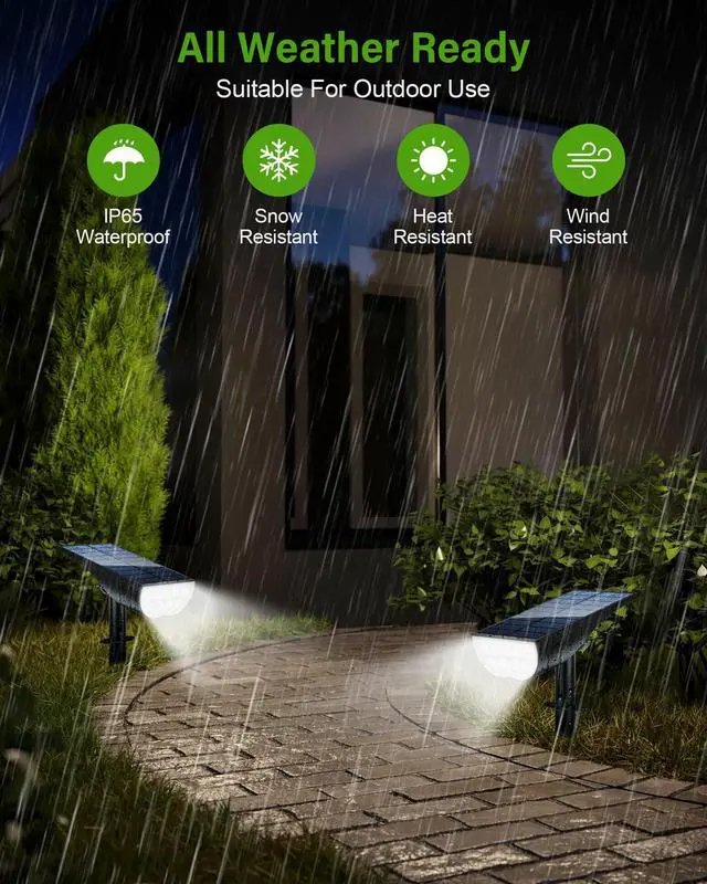 Alt view image 5 of 7 - Solar Spot Lights Outdoor Waterproof, Solar Landscape Lights Outdoor IP65 Waterproof, 3 Brightness Modes Dusk to Dawn Solar Spotlight Outdoor for Yard Garden Pathway Tree, Cool White, 4 Pack