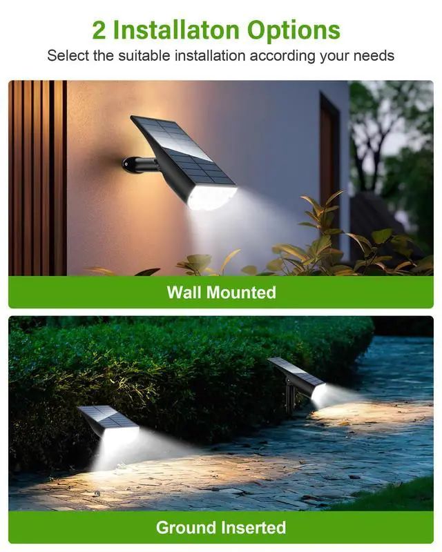 Alt view image 6 of 7 - Solar Spot Lights Outdoor Waterproof, Solar Landscape Lights Outdoor IP65 Waterproof, 3 Brightness Modes Dusk to Dawn Solar Spotlight Outdoor for Yard Garden Pathway Tree, Cool White, 4 Pack