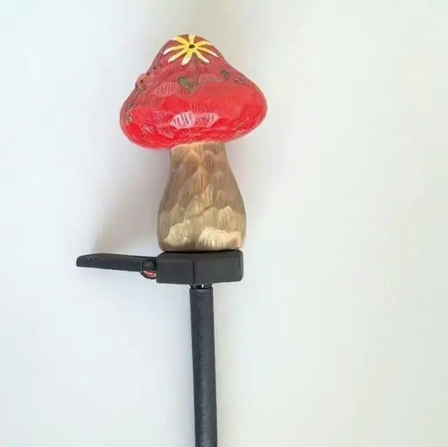 Alt view image 4 of 6 - 2 Pack Solar Powered Red and Blue Mushroom Floor Lights, Garden Decorative Resin Cute Mushroom lamp, Wireless Dusk to Dawn LED Lights Waterproof.