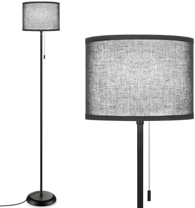 Main image of Floor Lamp for Living Room, LED Modern Simple Standing Lamp, Black Tall Lamps for Bedroom, Living Room, Office, Kids Room and Reading, Minimalist Pole Lamp with Shade, Without Bulb