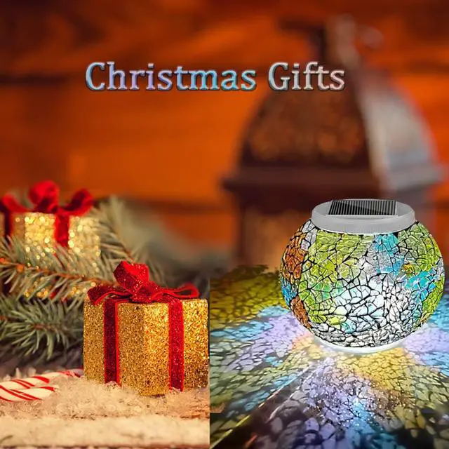 Alt view image 3 of 5 - Color Changing Solar Powered Glass Ball Garden Lights, Solar Lantern Outdoor Table Lights Waterproof Led Night Light for Garden Patio Party Yard Indoor Decora Ideal Gift(Multi-Colored Glass)