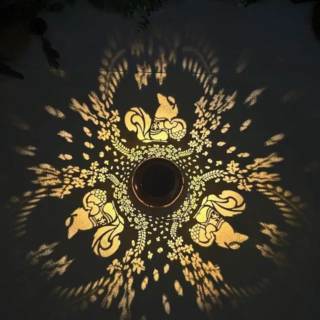 Alt view image 2 of 6 - 2 Pack Squirrel Solar Lanterns Outdoor Waterproof Hanging Solar Lights Squirrel Gifts for Women Men Metal Decorative LED Lanterns for Yard, Patio, Lawn, Tabletop, Pathway, Landscape, Garden Decor
