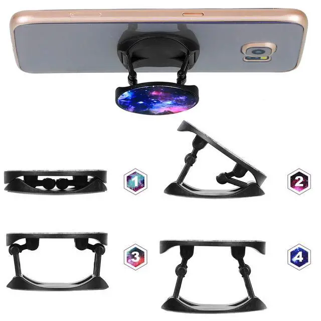 Alt view image 6 of 7 - 20 Pcs Sublimation Socket Blank Phone Grip Holders Collapsible Phone Grips Self Adhesive Sublimation Holders for Smartphones and Tablets(Black and White)