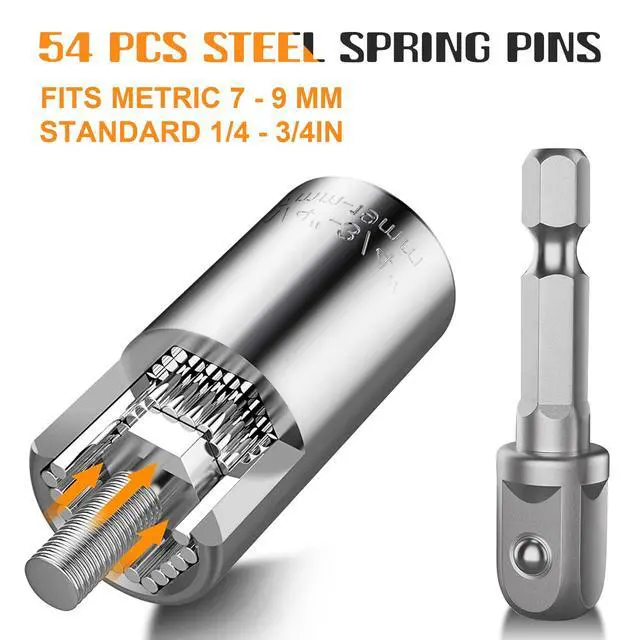 Alt view image 4 of 7 - Universal Socket Tools Gifts for Men - Christmas Stocking Stuffers for Men Dad Him Husband Women Cool Stuff Ideas Gadgets Birthday Gifts for Dad Grip Socket Set (7-19mm) Sliver