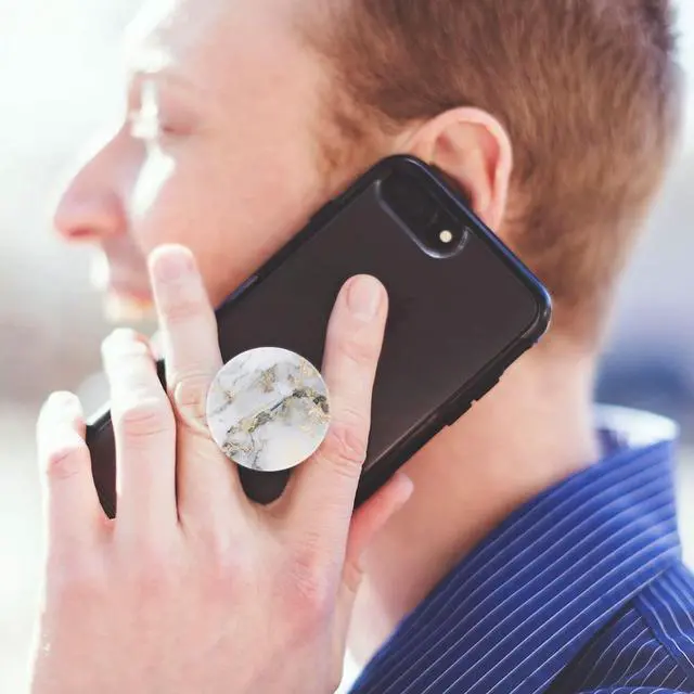 Alt view image 6 of 7 - 6 Pack Cellphone Phone Grip and Smartphones Stand, Collapsible Cell Phone Expanding Holder for Phone - Blue Green Black Rose Gold Marble, LJ003