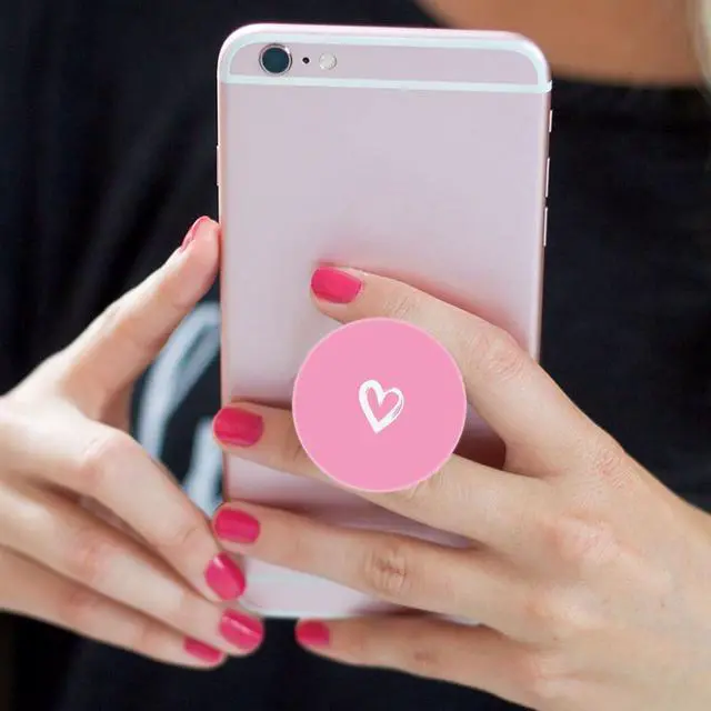 Alt view image 2 of 7 - 6 Pack Cellphone Phone Grip and Smartphones Stand, Collapsible Cell Phone Expanding Holder for Phone - Purple Black Orange Pink White Heart