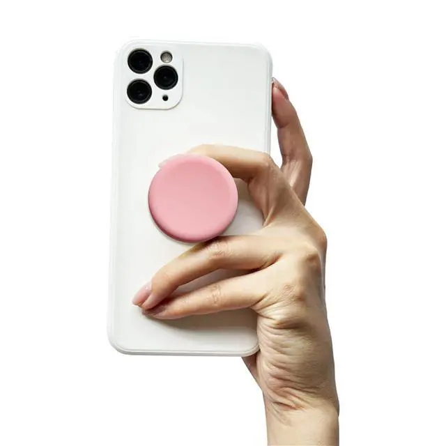 Alt view image 2 of 7 - Cute Soft Silicone Cover Expandable Collapsible Mobile Phone Grip Stand Holder for Smartphone Tablet Cell Phone Accessory (Baby Pink)