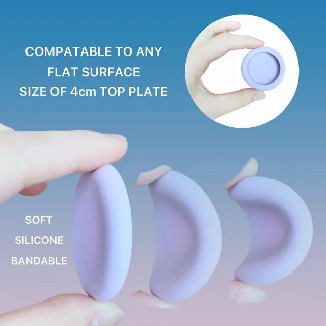Alt view image 5 of 7 - Cute Soft Silicone Cover Expandable Collapsible Mobile Phone Grip Stand Holder for Smartphone Tablet Cell Phone Accessory (Baby Pink)