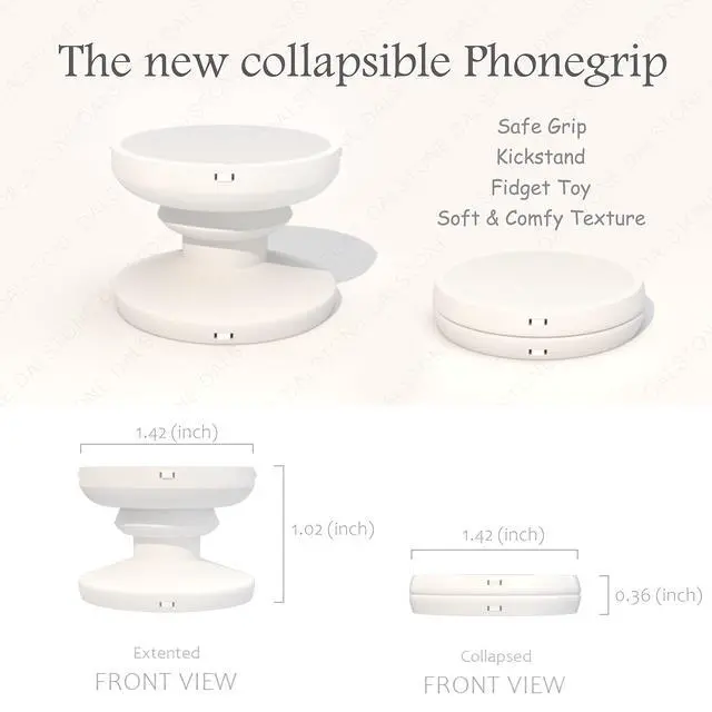 Alt view image 6 of 7 - Cute Soft Silicone Cover Expandable Collapsible Mobile Phone Grip Stand Holder for Smartphone Tablet Cell Phone Accessory (Baby Pink)