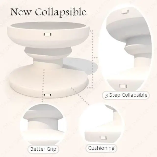 Alt view image 7 of 7 - Cute Soft Silicone Cover Expandable Collapsible Mobile Phone Grip Stand Holder for Smartphone Tablet Cell Phone Accessory (Baby Pink)