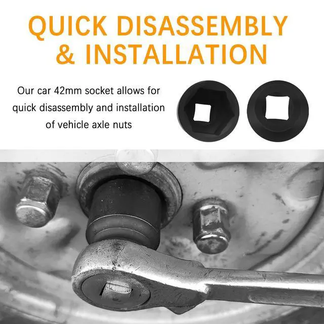 Alt view image 6 of 7 - 42mm Car Impact Socket with 3/4" Drive Port,Short Version Car Axle Nut Socket with 6-point Design for Quick Cars Axle Nut Disassembly,Non-slip Automotive Tools Cars 42mm Sockets (42mm-3/4"Drive)