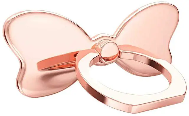 Main image of Metal Cell Phone Finger Ring Stability Holder Back Stand Collapsible Hand Grip Knob Loop Car Mount Hook Kickstand 360 for iPhone Samsung Galaxy Mobile Cute Accessories (Rose Gold)