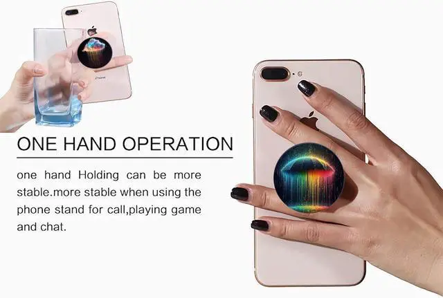 Alt view image 6 of 7 - - 6 Pack Universal Phone Grip,Cell Phone Finger Holder Stand for Smartphone and Tablets - Colorful Wave Boat Black