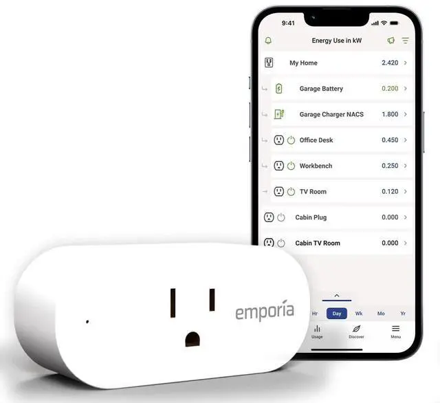 Main image of Energy Monitoring Smart Plug, WiFi Smart Outlet Plug Works with Alexa and Google Home - 15a WiFi Outlet with Timer, Mobile App, Home Energy Monitor, Scheduling - 2.4ghz WiFi Only (1 Pack)