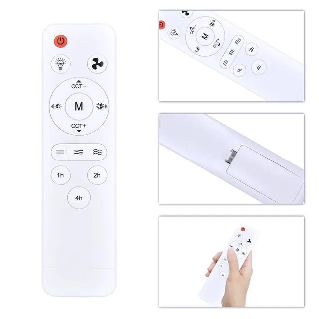 Alt view image 4 of 7 - Replacement Remote Control Compatible with Elenhome 20.5 inch Socket Fan Light R520, for Cambk 10 inch E26/E27, for Smart Egg 20.5 inch E26, for Nuueo CFL03-L E27 20.5 inch Ceiling Fans
