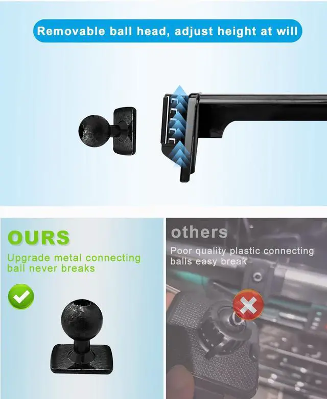 Alt view image 2 of 4 - Magnetic Phone Holder with 17mm Metal Ball Mount Clip Balls Joint Connector Socket Replacement Rotating Balls Head for Most Smartphones Hands-Free 360 Degree Rotation