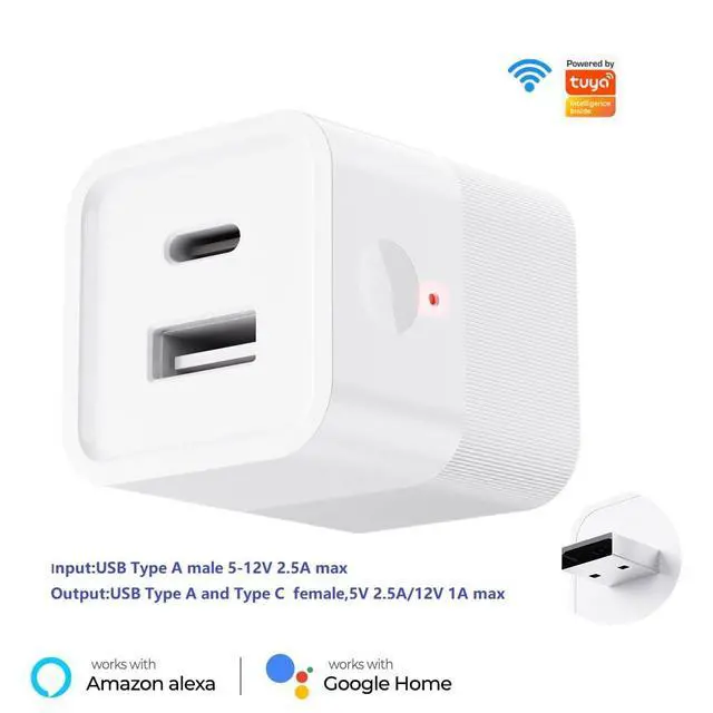 Alt view image 2 of 6 - Tuya app Micro WIFI USB adaptor, Smart 5-12V DC outlet Switch,Remote Timer your USB device by Phone app,Compatible with Alexa Google Home