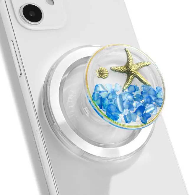 Main image of Magnetic Ocean Style Expandable Collapsible Mobile Phone Grip Stand Holder for Smartphone Tablet Cell Phone Accessory (Blue)