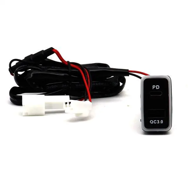 Alt view image 2 of 7 - Toyota QC3.0 USB C VIGO Power Socket, 3.2A Quick Charge Car Charger USB Adapter with Blue LED Output PD for Smartphone/iPad/PDA