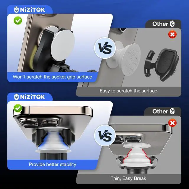 Alt view image 6 of 7 - Car Phone Mount for Socket Grip, 2-in-1 Owl CD Slot and Car Vent Phone Mount Tool-Free Installation, 360°Rotation Car Phone Holder Fit Phone with Socket Grip