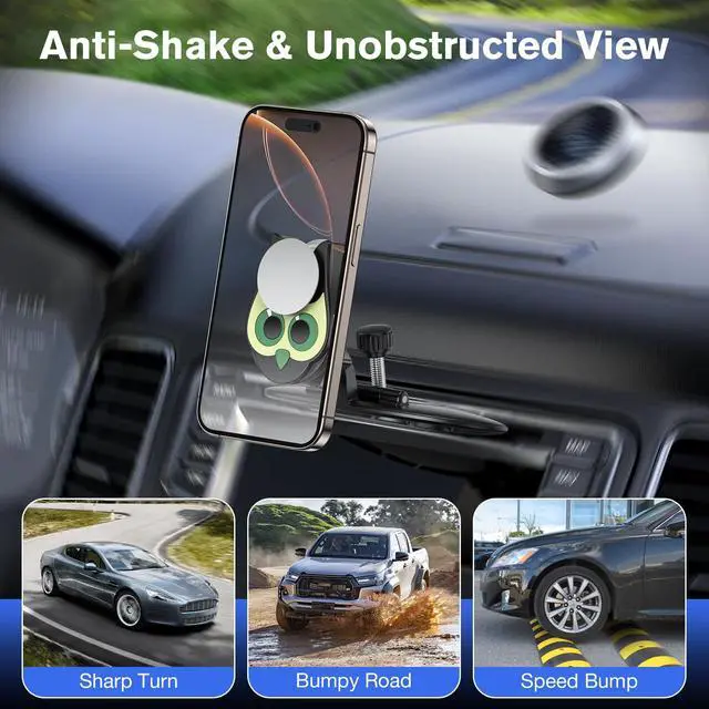 Alt view image 5 of 7 - Car Phone Mount for Socket Grip, 2-in-1 Owl CD Slot and Car Vent Phone Mount Tool-Free Installation, 360°Rotation Car Phone Holder Fit Phone with Socket Grip