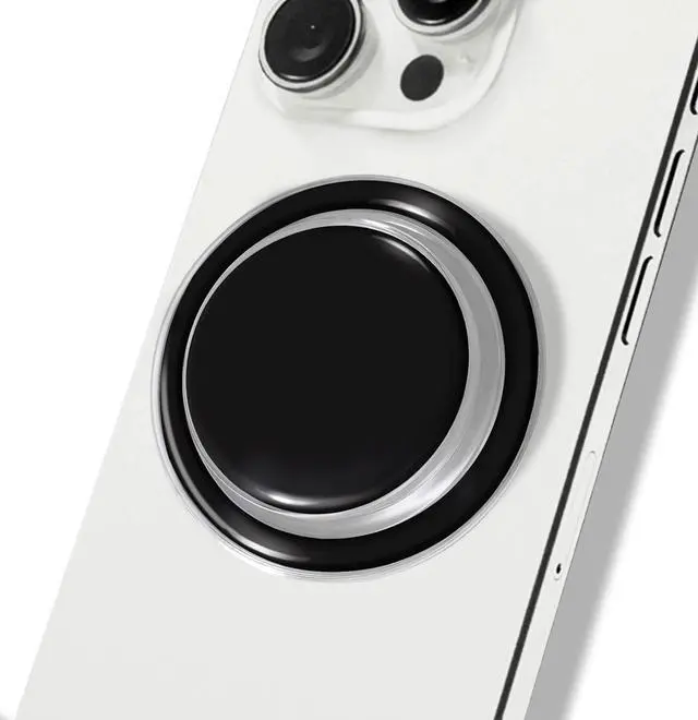 Main image of Cell Phone Grip Compatible with Magsafe, Magnetic Collapsible Mobile Cellphone Grip Stand for Smartphone - Clear Black