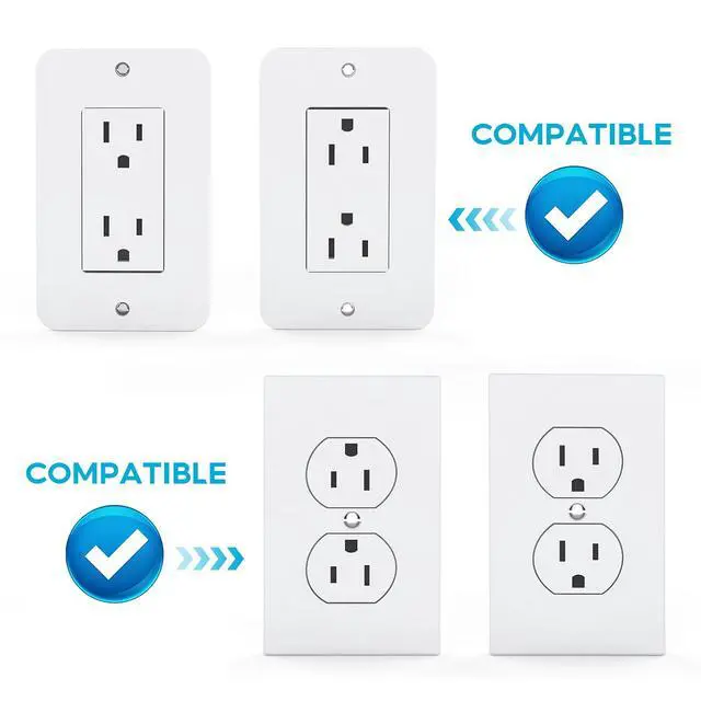 Alt view image 2 of 7 - Outlet Shelf, Bathroom Wall Holder with Built-in Cable Management, Wall Organizer for Smart Home Decor Space Saving Electric Toothbrush Use as Echo Holder (Decora-style rectangular, 1, Pack)