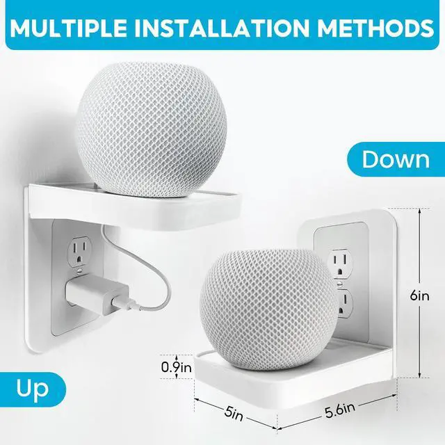 Alt view image 3 of 7 - Outlet Shelf, Bathroom Wall Holder with Built-in Cable Management, Wall Organizer for Smart Home Decor Space Saving Electric Toothbrush Use as Echo Holder (Decora-style rectangular, 1, Pack)