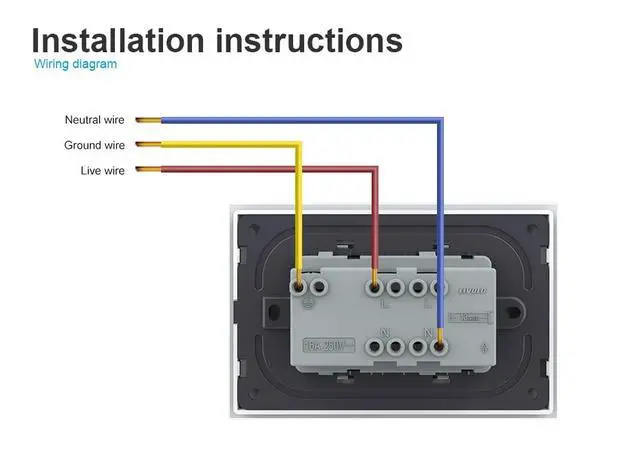 Alt view image 6 of 7 - White Tamper Resistant Duplex Receptacle Standard Decorative Electrical Wall Outlet with Tempered Glass Panel AU/US Standard CE Certified,119mm*78mm Black Color