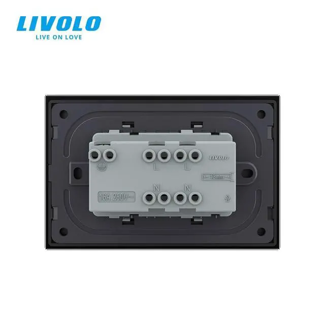 Alt view image 4 of 7 - White Tamper Resistant Duplex Receptacle Standard Decorative Electrical Wall Outlet with Tempered Glass Panel AU/US Standard CE Certified,119mm*78mm Black Color
