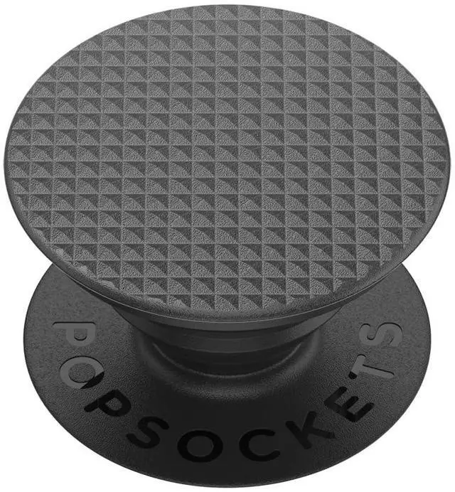 Main image of Adhesive Phone Grip, Holder, Phone Stand, Black - Knurled Texture Black