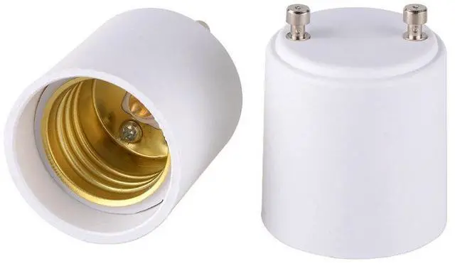 Main image of GU24 to E27 E26 Adapter for LED Bulb, GU24 to Medium Base Converts Your Pin Base Fixture to Standard Screw-in Lamp Socket 2 Pack