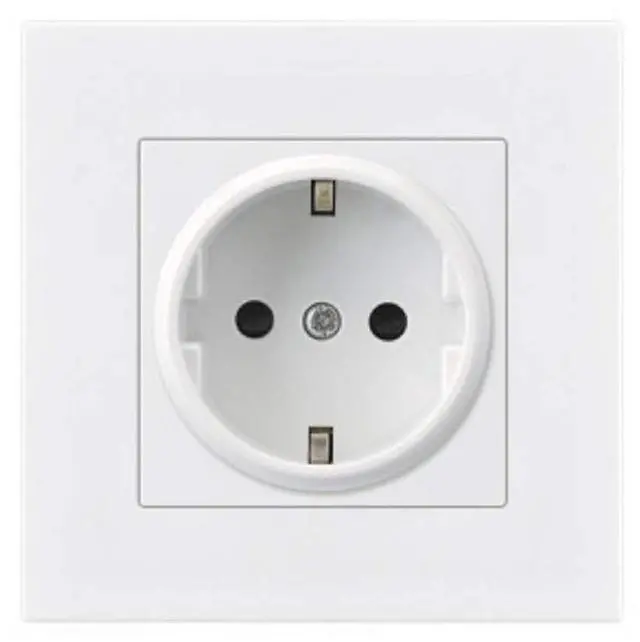 Main image of 1pcs Wall Panel Power Socket Plug Grounded 16A French Standard Electrical Outlet 86mm 86mm