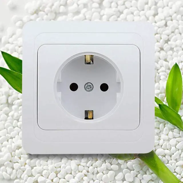 Alt view image 3 of 7 - 1pcs Wall Panel Power Socket Plug Grounded 16A French Standard Electrical Outlet 86mm 86mm
