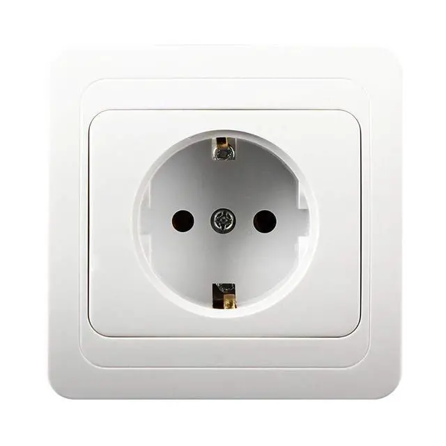 Alt view image 7 of 7 - 1pcs Wall Panel Power Socket Plug Grounded 16A French Standard Electrical Outlet 86mm 86mm