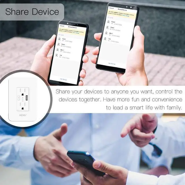 Alt view image 5 of 7 - WiFi Smart Wall Outlet,15A Divided Control 2 in Wall Socket with USB Interface,Smart Life/Tuya APP Remote Control Compatible with Alexa and Google Home No Hub Required, ETL Certified, 2.4G WiFi