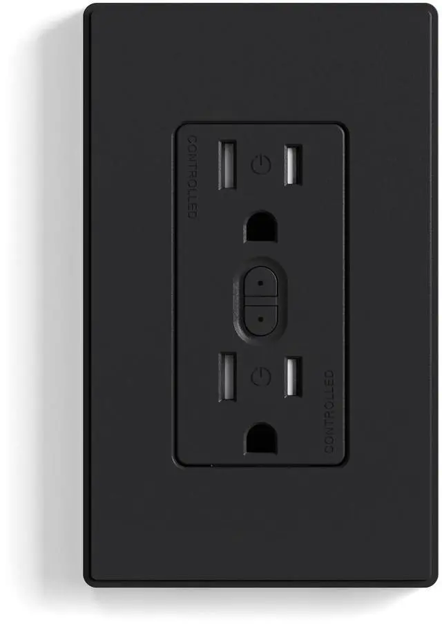 Main image of Smart Plug, Smart in-Wall Outlet Compatible with Alexa and Google Assistant, 2.4GHz Wi-Fi Smart Receptacle with Energy Monitoring, No Hub Required, UL Listed, Black, 1 Pack