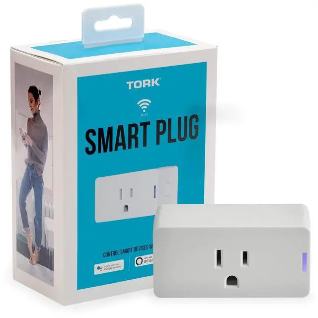 Main image of Industries TORK WFIP1 Smart Plug - Indoor Standard Wi-Fi 3-Prong Single Outlet Plug - Compatible with Alexa and Google Assistant - Remote Access with Smartphone/Tablet App - No Hub Required