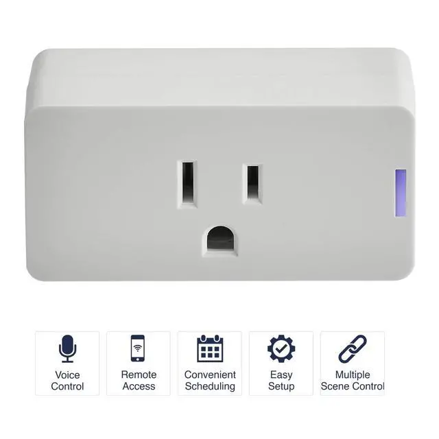 Alt view image 2 of 5 - Industries TORK WFIP1 Smart Plug - Indoor Standard Wi-Fi 3-Prong Single Outlet Plug - Compatible with Alexa and Google Assistant - Remote Access with Smartphone/Tablet App - No Hub Required