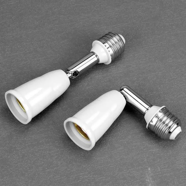 Alt view image 2 of 7 - Light Socket Extender, 3 Pack E26/E27 4.5 Inch Extension with 350° Rotation & 180° Bend, Medium Base Light Bulb Extension Socket Adapter for Recessed Fixtures, LED/Smart/Sensor Bulbs