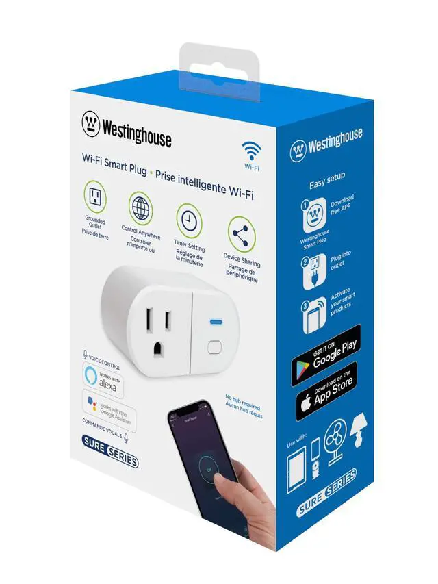 Alt view image 2 of 3 - 94007 Sure Series Wi-Fi Single Plug Smart Outlets, White