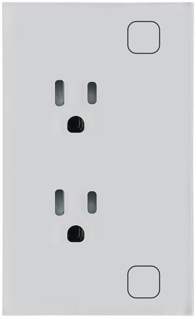 Main image of Smart Wall Outlet 4.65 X 2.83 X 1.69 Inches,Energy Monitoring,Zigbee Wall Socket 110220V,Work with Tuya/Alexa Need Zigbee Hub,Tempered Glass Panel,White