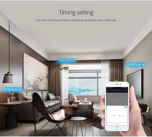Alt view image 6 of 7 - WiFi Smart Plug Outlet Compatible with Alexa,Google Assistant,App and Voice Control,No Required Hub,UK (16A), White