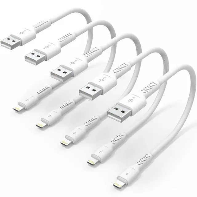 Main image of 6 inch iPhone Charge Cable Short, 0.5ft 5Pack USB to Lightning Cord for Fast Charging Stations Compatible with Apple iPhone 12 11 Pro Max Xs 8 7 6 5 Plus, iPad Air/Mini