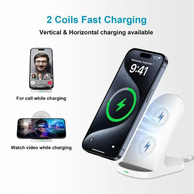 Alt view image 2 of 7 - Pixel 10a, 10, 10 Pro, 10 Pro XL Wireless Charger Phone Stand Dock for Google Pixel 10, 10 Pro XL, 9, 9 Pro, 9 Pro XL, 8, 8 Pro, 7, 7 Pro, 6, 6 Pro, 5, 5XL 4, 4XL, Desk Fast Charging Pad Station