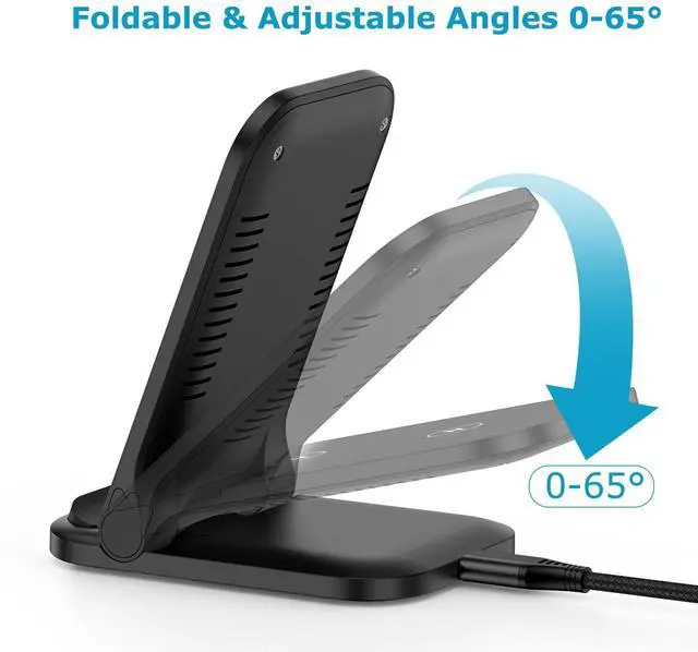 Alt view image 2 of 7 - for Motorola Edge 2026, Foldable Wireless Charger Phone Stand for Moto Edge+, Plus 2025 2024 2023, Razr Ultra, Razr, G Power, G Stylus 5G 2026 2025 2024, 15W Desk Fast Charging Dock Station