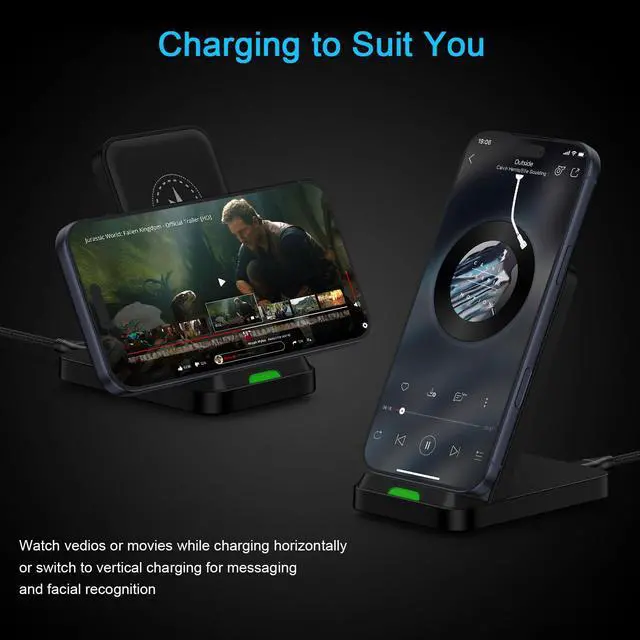 Alt view image 4 of 7 - 15W Android Wireless Charger Stand Fast Charging Compatible for Motorola Edge 2026 2025 2024 2023/Edge 70 Ultra 60 Pro/Razr/Razr 60 Pro/X70 Air/X50 Ultra/X40/Moto G Stylus 5G 2026/G Power 2025 2024