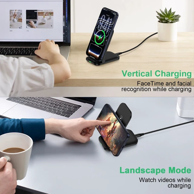 Alt view image 3 of 7 - Wireless Charger Samsung Fast Charging Stand for Samsung Galaxy S26 Ultra | 15W Wireless Phone Charger for Android Station Dock for Samsung S26+/S26/S25/S24/S23/S22/S21,Moto G Stylus Razr Ultra 2026