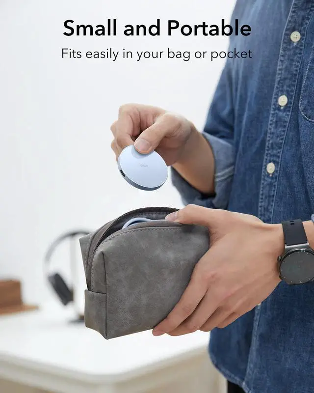 Alt view image 7 of 7 - for Magsafe Charger, Wireless Charger Kickstand, Charging Pad for iPhone 16/15/14/13/12 Series and AirPods 4/3/Pro/Pro 2, Galaxy S25 Strong Magnetic Charger Pad with 5 ft Removable Cable, Blue