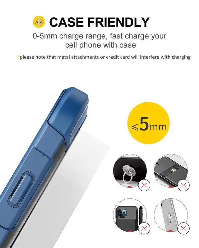 Alt view image 5 of 7 - Z1 Wireless Charger Wireless Phone Charger Stand 10W Max Compatible with Apple iPhone 12/12 Pro Max/ 11Pro/11Pro Max/XR/XS Max/XS/X/8/8Plus, Samsung Galaxy